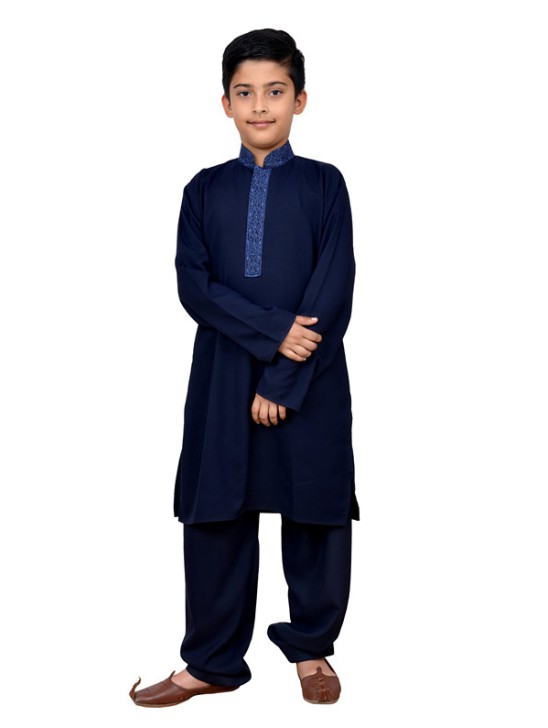 NAVY BLUE READY MADE BOYS WEAR SHALWAR KAMEEZ