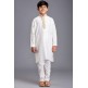 OFF WHITE INDIAN DESIGNER YOUNG BOYS KURTA PAJAMA READYMADE SUIT