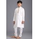 OFF WHITE INDIAN DESIGNER YOUNG BOYS KURTA PAJAMA READYMADE SUIT