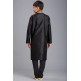 BLACK STITCHED BOYS KURTA AND PAJAMA EID SUIT