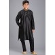 BLACK STITCHED BOYS KURTA AND PAJAMA EID SUIT