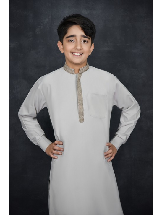 Grey Kurta Pakistani Boys Readymade Salwar Suit