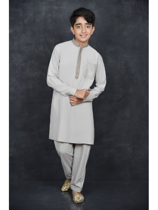 Grey Kurta Pakistani Boys Readymade Salwar Suit