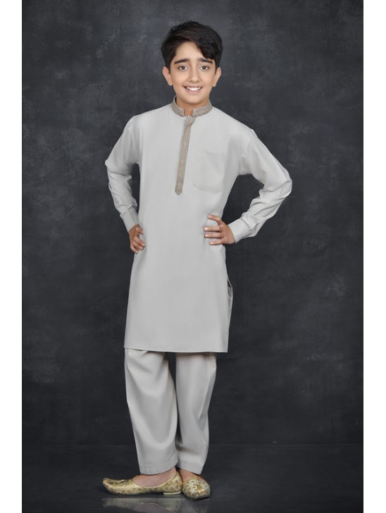 Grey Kurta Pakistani Boys Readymade Salwar Suit