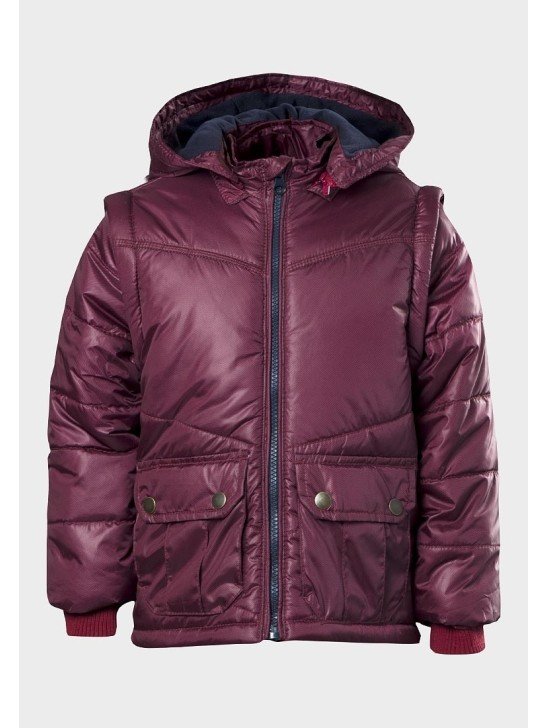 Burgundy Boys Designer Convertible Jacket / Gilet