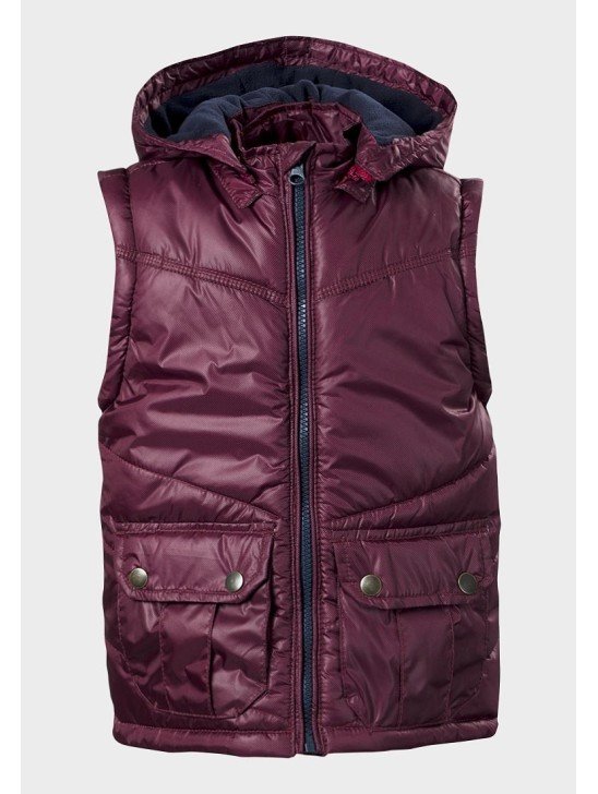 Burgundy Boys Designer Convertible Jacket / Gilet