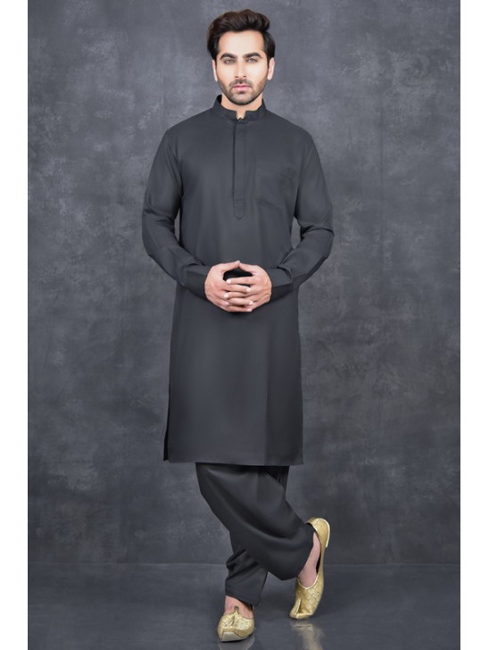 BLACK PAKISTANI BOYS BLACK KURTA SALWAR SET