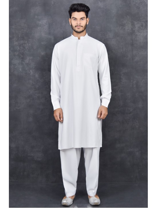 BRILLIANT WHITE READY TO WEAR MEN S MODEST SALWAR KURTA SET