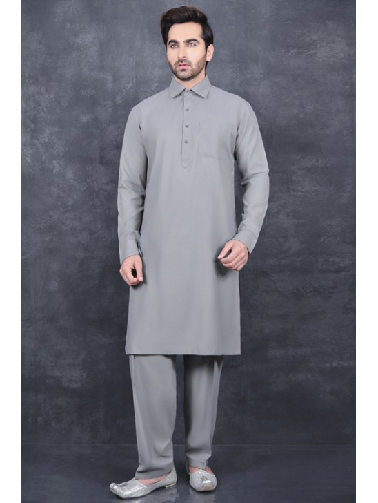 ASH GREY PAKISTANI MEN S EID SALWAR SUIT