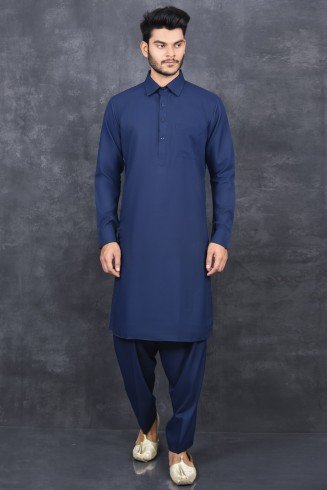 NAVY BLUE READYMADE GENTS KURTA SALWAR