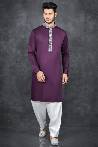 GRAPE COMPOTE PURPLE MENS READYMADE KURTA SALWAR