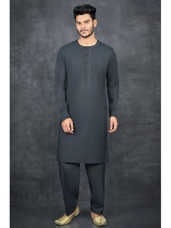 Black Pakistani Men s Kurta Shalwar