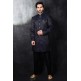 NAVY BLUE INDIAN ETHNIC STYLE MEN S WEAR COAT PANT SET