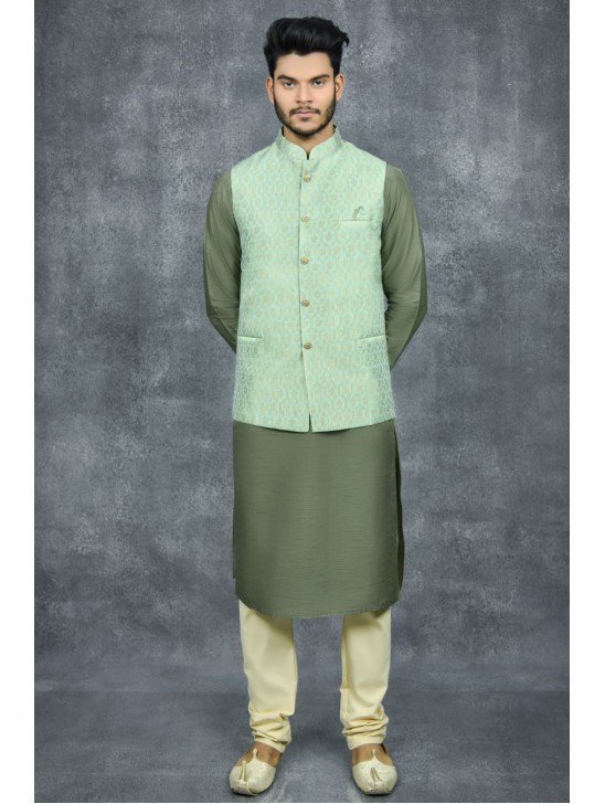 GREEN PAKISTANI MEN S READYMADE WAISTCOAT