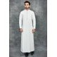 WHITE OMANI STYLE JUBBA WITH HOODIE