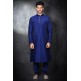 NAVY BLUE MENSWEAR ETHNIC KURTA PAJAMA & STOLE