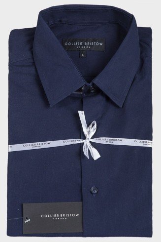 Navy Mens Classic Designer Collared Shirt