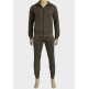 Olive Mens Fleece Lined Designer King Couture 2-Piece Tracksuit