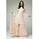 BEIGE READY TO WEAR PAKISTANI PRET WEAR SHARARA SUIT