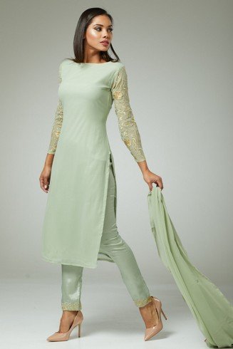 Mint Green New  Eid al-Fitr Readymade Salwar Suit
