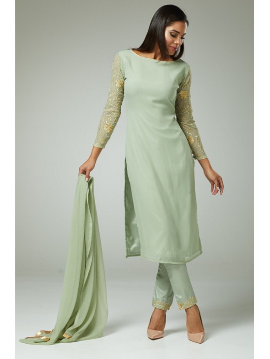 Mint Green New  Eid al-Fitr Readymade Salwar Suit