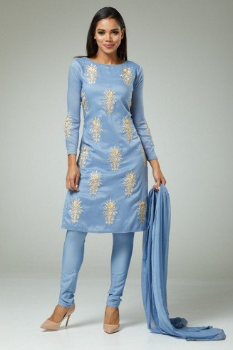 SERENITY BLUE INDIAN PARTY WEAR READYMADE SUIT