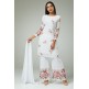 WHITE FLORAL PRINTED DESIGNER READYMADE SALWAR SUIT