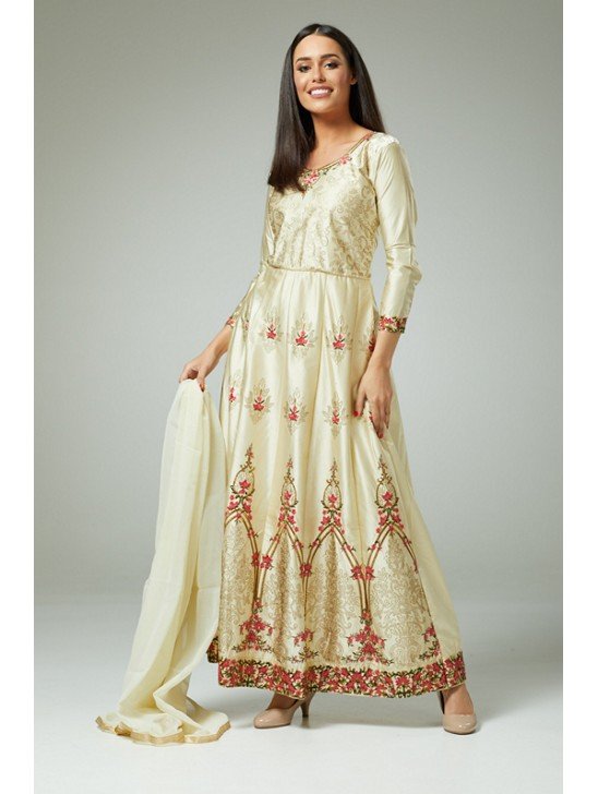 GOLD READY TO WEAR ANARKALI DRESS