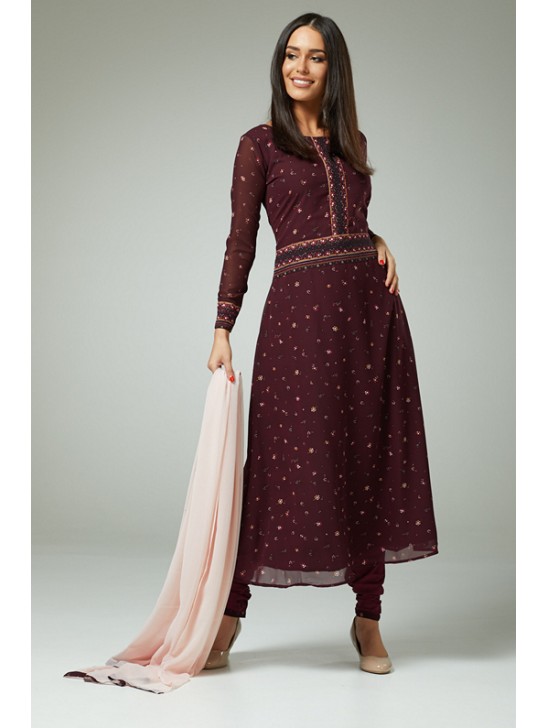 UNIQUE MAROON INDIAN READYMADE EID SALWAR KAMEEZ