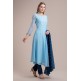 CLASSIC BLUE FLARED READYMADE SALWAR SUIT