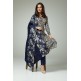 ZACD-148 NAVY BLUE FLORAL PRINTED PUNJABI PAKISTANI STYLE SALWAR KAMEEZ