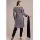 GRACEFUL BLACK AND WHITE FLORAL PRINTED SALWAR KAMEEZ SUIT