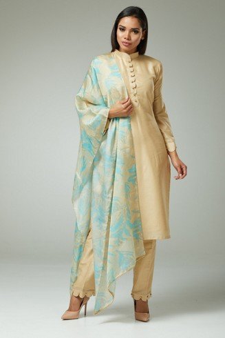 PASTEL BEIGE INDIAN READYMADE PARTY WEAR SALWAR KAMEEZ