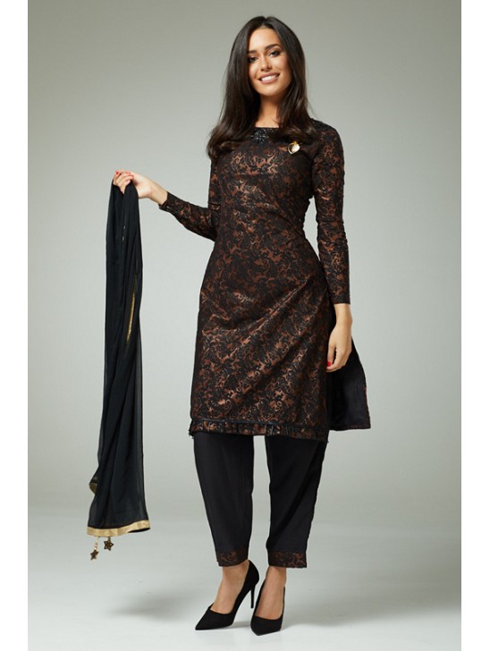 BLACK BOLD INDIAN READY TO WEAR SALWAR KAMEEZ