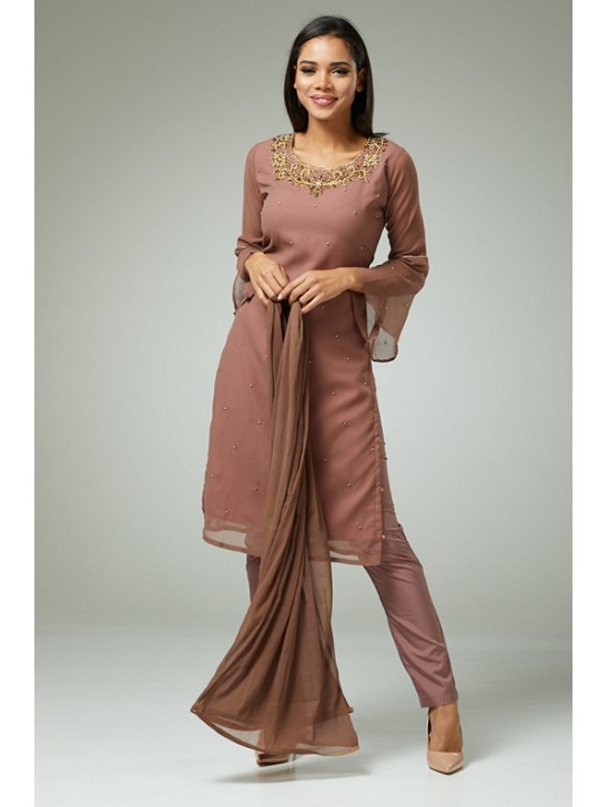 DEEP MAUVE BENGALI READYMADE SALWAR KAMEEZ