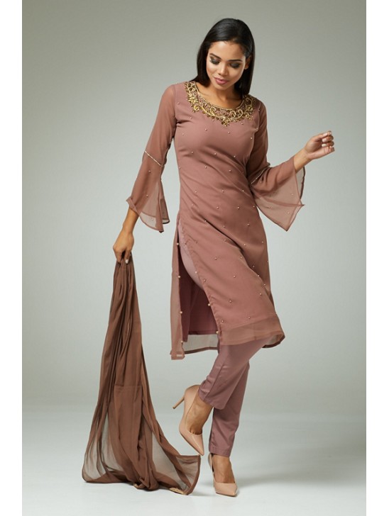 DEEP MAUVE BENGALI READYMADE SALWAR KAMEEZ