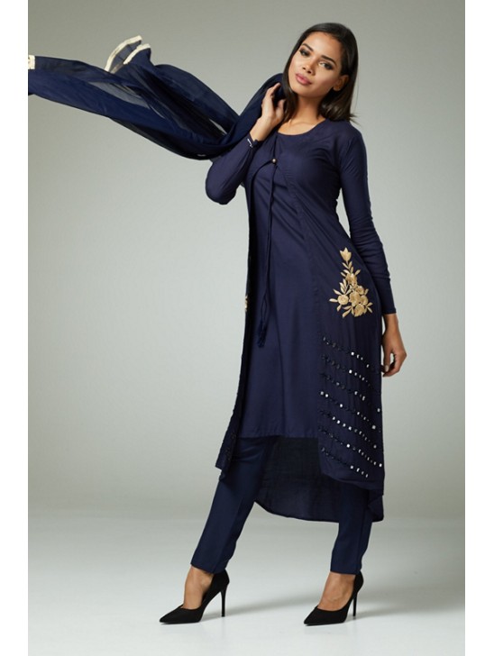 ECLIPSE NAVY BLUE READYMADE JACKET DRESS