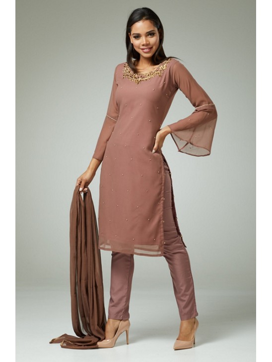 DEEP MAUVE BENGALI READYMADE SALWAR KAMEEZ