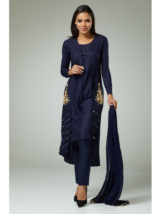 ECLIPSE NAVY BLUE READYMADE JACKET DRESS