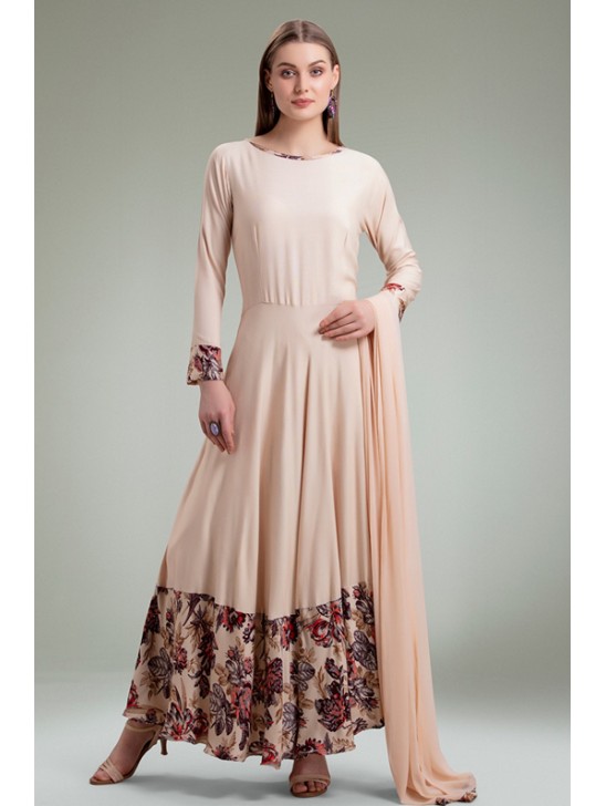 FAWN INDIAN FLOOR LENGTH FLARED ANARKALI DRESS