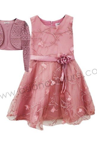 ZQ-145 Dusty Pink Girls Party Wedding Dress With Bolero jacket