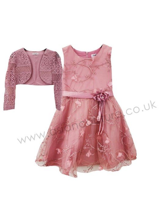 ZQ-145 Dusty Pink Girls Party Wedding Dress With Bolero jacket