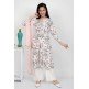Off White Crepe Printed Front Slit Girls Suit