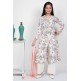 Off White Crepe Printed Front Slit Girls Suit