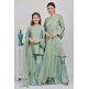 Sage Green Sequins Embellished Girls Gharara Suit