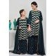 Peacock Blue Embroidered Girls Gharara Suit