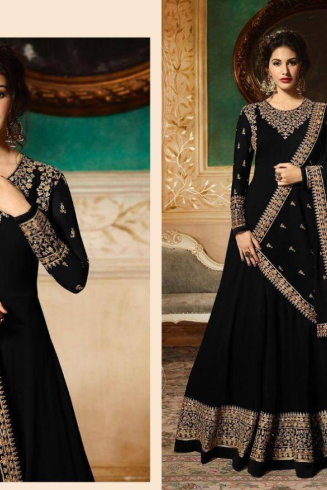 Black Indian Party Dress Maxi Gown