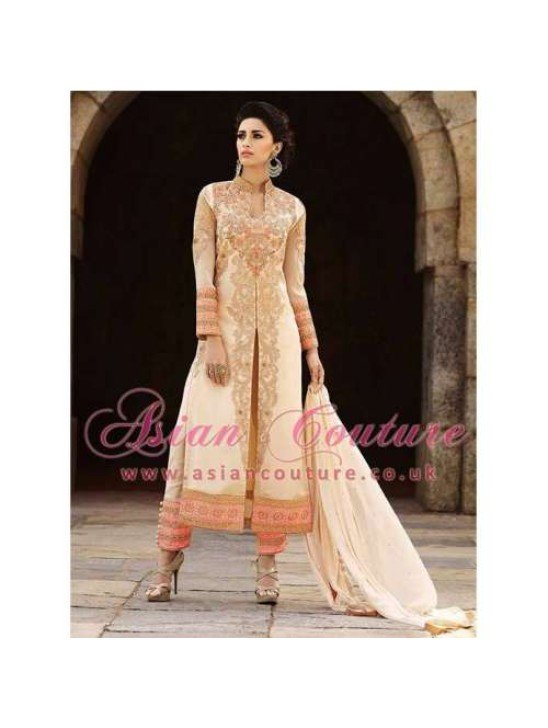 BEIGE PEACH AAFREEN STYLISH ANARKALI SUIT