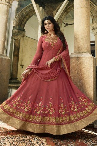 PINK INDIAN PARTY AND WEDDING ANARKALI GOWN
