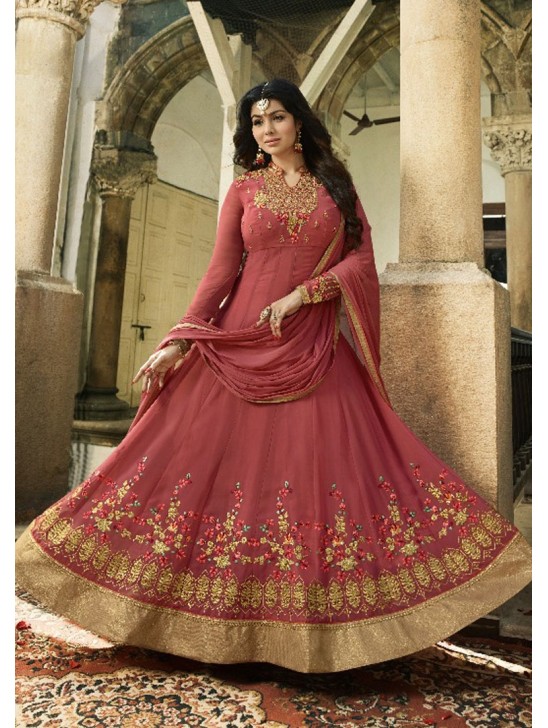 PINK INDIAN PARTY AND WEDDING ANARKALI GOWN